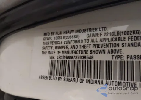 2003 Subaru Outback Limited from USA, damaged, VIN 4S3BH686737639548